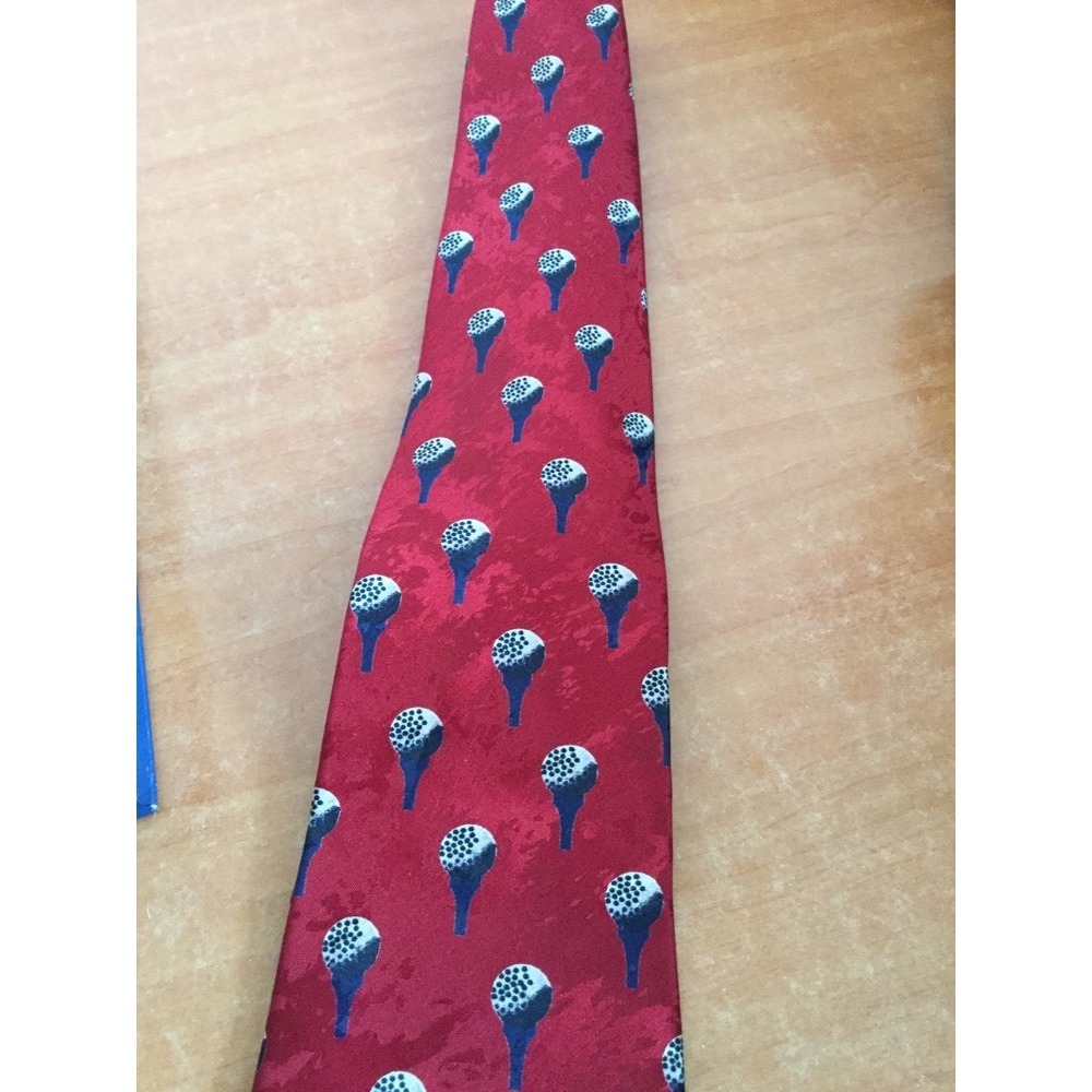 Tie Golf Neck Boston Trader Golf‎ Balls Red Made In USA - Picture 3 of 3